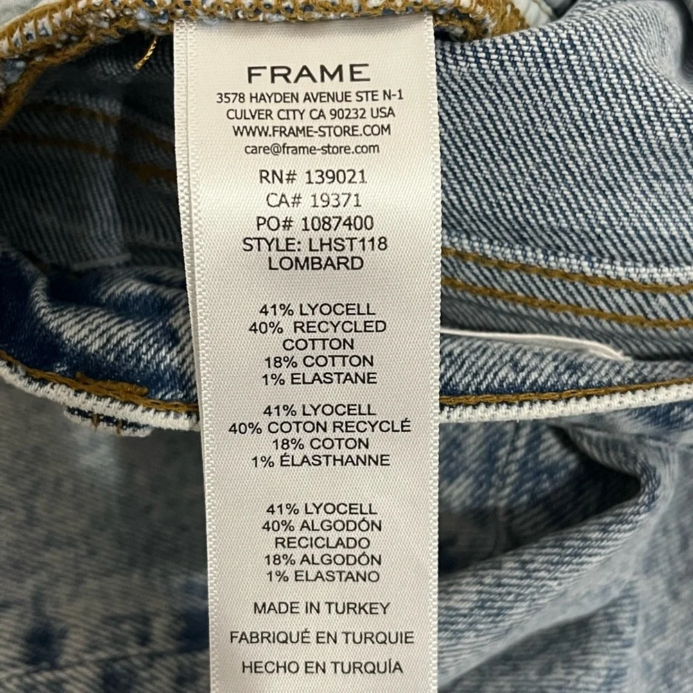 FRAME Denim Le High Straight Lombard Wash High Rise Size 26